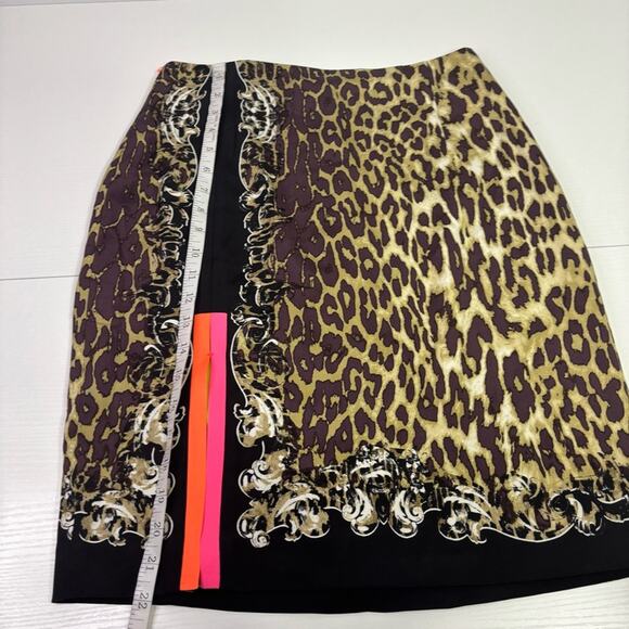 Elie Tahari Funky Tan and Brown Animal Print Pencil Skirt Size 8 KK0702 - Picture 4 of 8